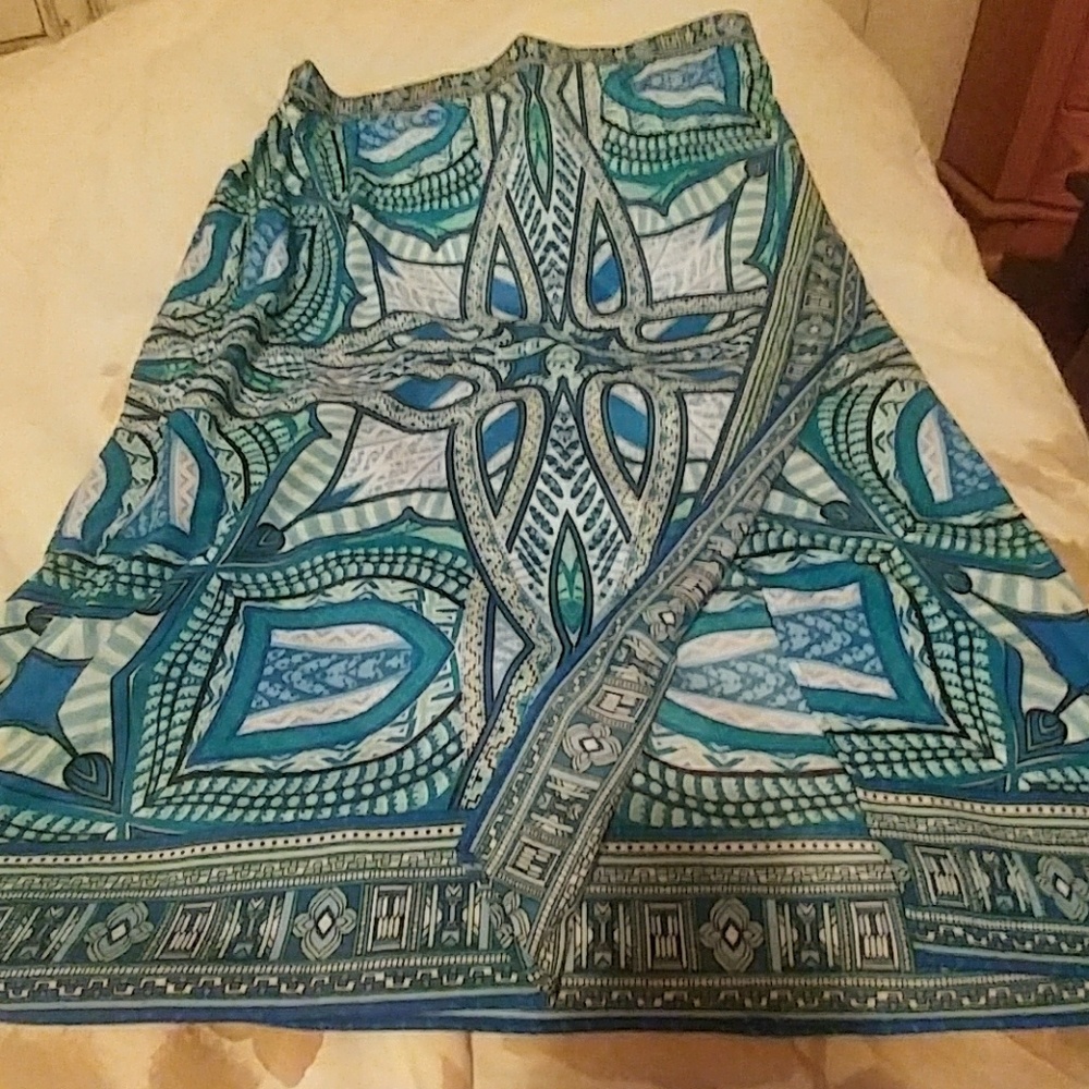 Faux wrap boho maxi women's plus skirt